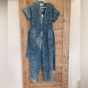 Cleobella Blue & White Dot-Pattern Jumpsuit